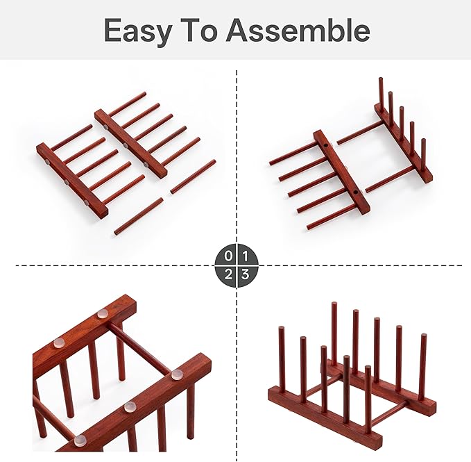 HBlife 4pcs Padauk Dish Drying Rack - Image 4