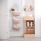 TeoKJ Over the Door Organizer, 3-Tier Woven Cotton Hanging Kitchen Baskets - Image 4