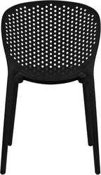 2xhome Set of 3 Patio Dining Chairs | Modern Stackable Outdoor Pool Side Chair | Weather Resistant Plastic for Yard, Porch, Balcony, Kitchen, Black - Image 8