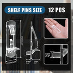 Biaungdo 12 Pcs Plastic Locking Shelf Support Pegs, 5mm Clear Cabinet Shelf - Image 2