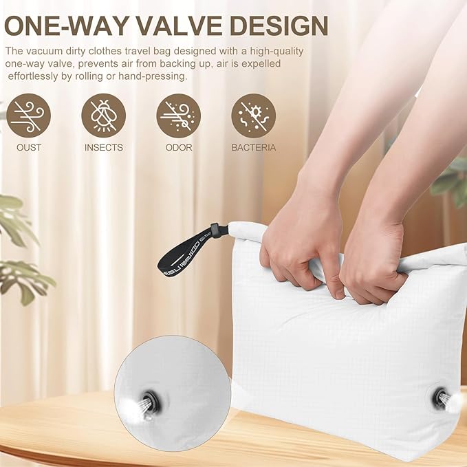 Travel Laundry Bag, Vacuum Compression Dirty Clothes Travel Bag Waterproof Wet - Image 4