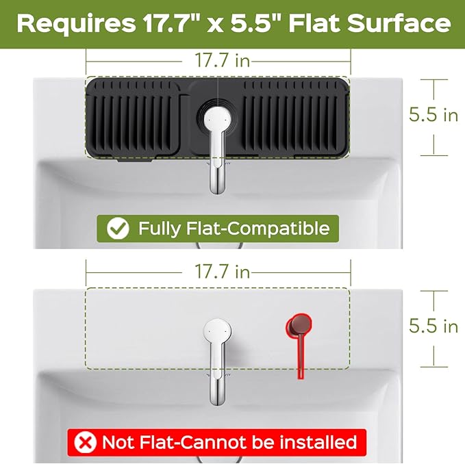 18 Inch Silicone Faucet Mat for Kitchen Sink Splash Guard – 2025 Upgraded - Image 2