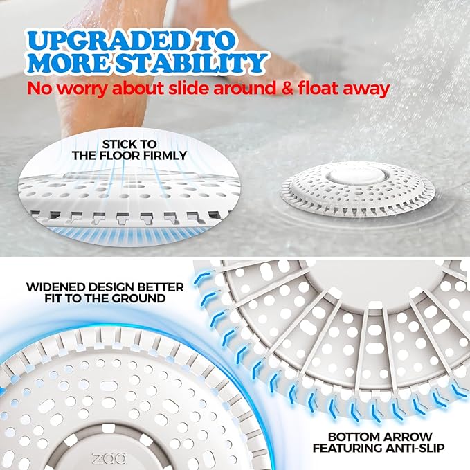 zaa Shower Drain Hair Catcher, 2 Pack Premium Silicone Drain Protector & Shower - Image 3