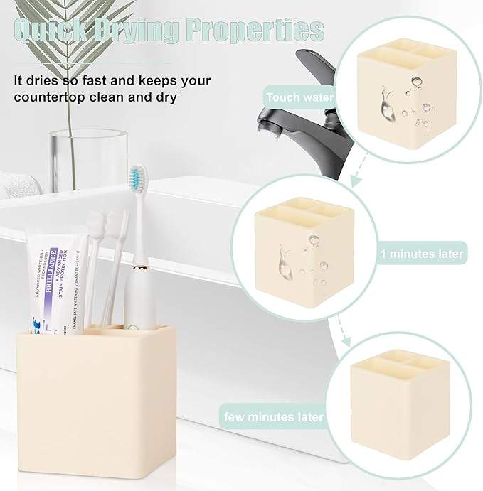 Diatomite Toothbrush Holders for Bathrooms, Electric Toothbrush and Toothpaste - Image 3