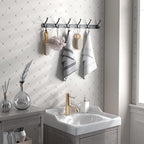 Coat Rack Wall Mount, 2 Pack Coat Hooks Hanger Wall Double Hook Rack Rail Towel - Image 6