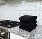 Serafina Home Oversized Solid Color Black Kitchen Dish Towels: 100% Cotton - Image 2