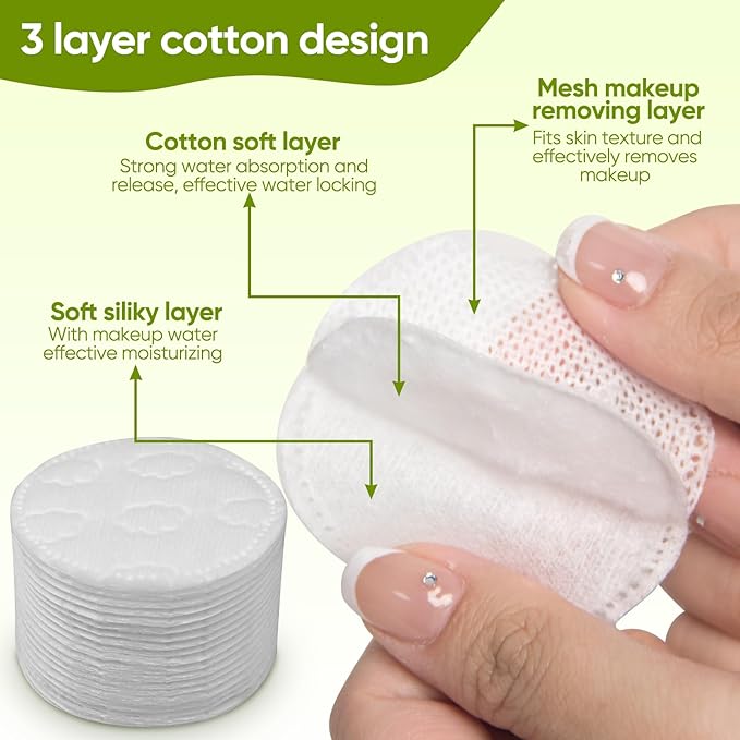 Boxed 300-Count Embossed Cotton Rounds – 3 Unique Patterns, Dual-Sided - Image 3