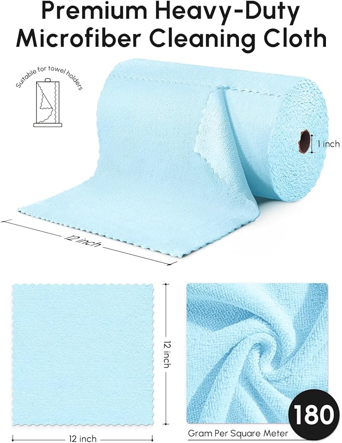 Microfiber Cleaning Cloths Roll, 225 Pack Tear Away Microfiber Towels Roll - Image 3