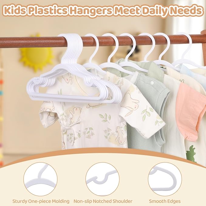 100 Pack White Baby Hangers 11.42 Inch & 12.91 Inch Each 50 Pack - Image 6