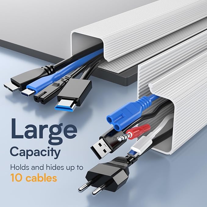 Delamu 157in Cable Management Under Desk, Safe & Tidy Under Desk Cable - Image 6