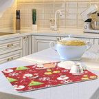 Christmas Snowman Santa Snowflake Bell Dish Drying Mat - Image 6