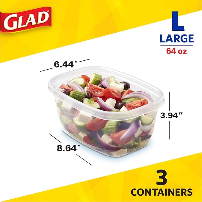 Glad GladWare Deep Dish Food Storage Containers, Large Rectangle - Image 6