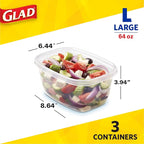 Glad GladWare Deep Dish Food Storage Containers, Large Rectangle - Image 6