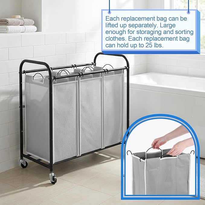 SHENLIU 3 Bag Laundry Sorter Replacement Bags - Image 3