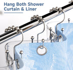 Titanker Shower Curtain Hooks Rings, Rust Resistant Metal Double Glide Shower - Image 2