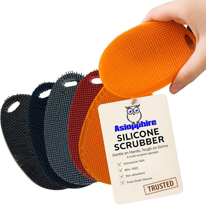 Silicone Sponge Dish Scrubber by Asiopphire