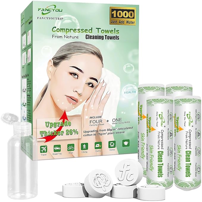 1000Pcs Compressed Towel Mini Tablets Disposable Face Towelette by Fancyou