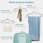 Pack of 30 Coat Hangers, Space-Saving Plastic Clothes Hangers, 0.2 Inches Slim - Image 6