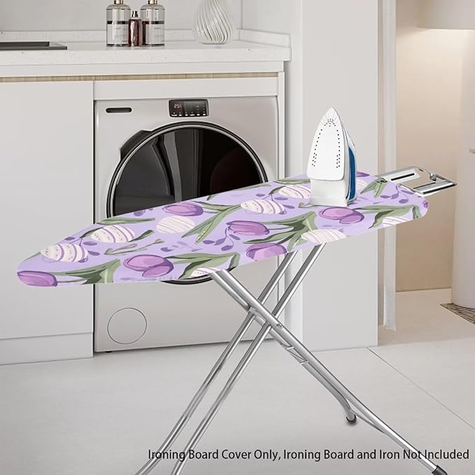 Purple Tulips Ironing Board Cover and Pad Elastic Edge Universal Washable - Image 2