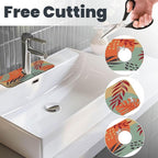 Boho Bohemian Abstract Floral Leaves Kitchen Sink Splash Guard Faucet Mat Super - Image 3