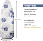 SheeChung 14x42 Inch Over-The-Door Ironing Board Cover and Pad, Cotton Cover - Image 2