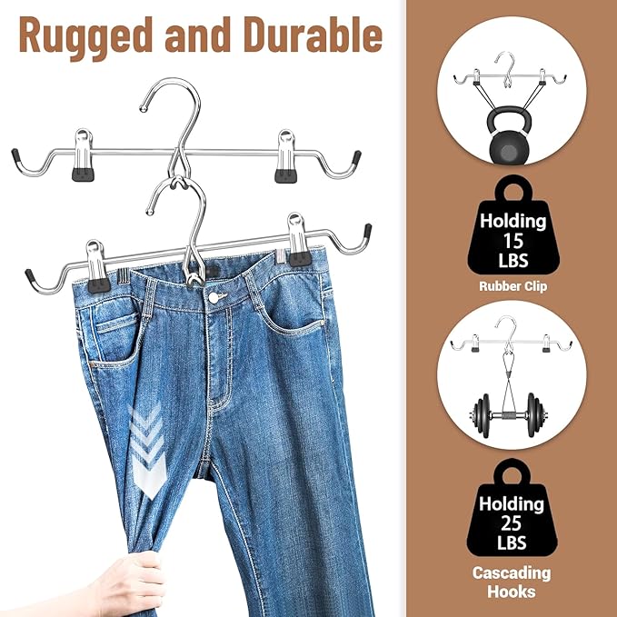 Pants Hangers Space Saving, Stackable Skirt Hangers - Image 5