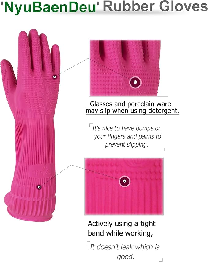 Mamison Quality Kitchen Rubber Gloves New Band Series. Cleaning Non-Slip - Image 2