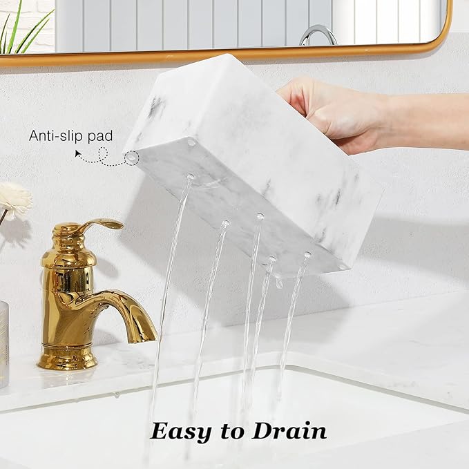 Luxspire Resin Toothbrush Holder, 5 Slots Hygienic Handmade Toothbrush Storage - Image 4