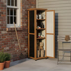 62" H Outdoor Corner Storage Cabinet with Lockable Doors, Outdoor Indoor Small Storage Cabinet with Metal Top, 3 Adjustable Shelves for Patio, Porch, Entryway or Small Spaces - Image 6