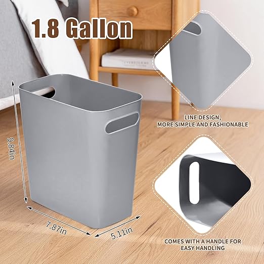 Hand Trash Can - Small Waste basketbin - 1.8 Gallon- - Image 2