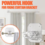 Adhesive Curtain Rods No Drilling Holder, No Drill Curtain Rod Brackets - Image 4