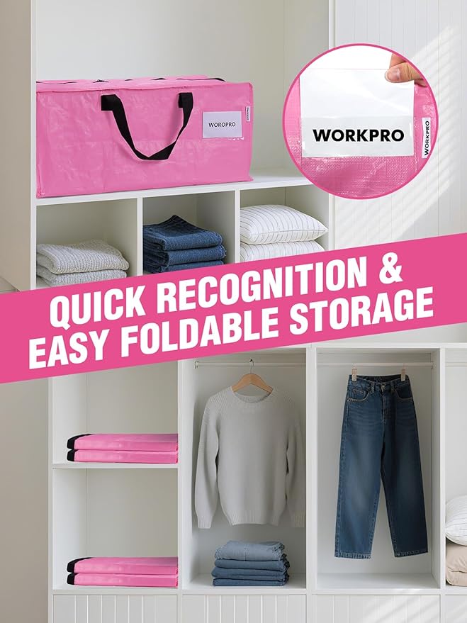 WORKPRO 8 Pack Extra Large Moving Bags - Image 7