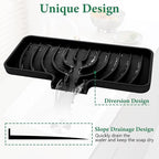 GUUKIN Sponge Holder for Kitchen Sink, 9.8"×4.9" Silicone Dish Drying Mat - Image 5