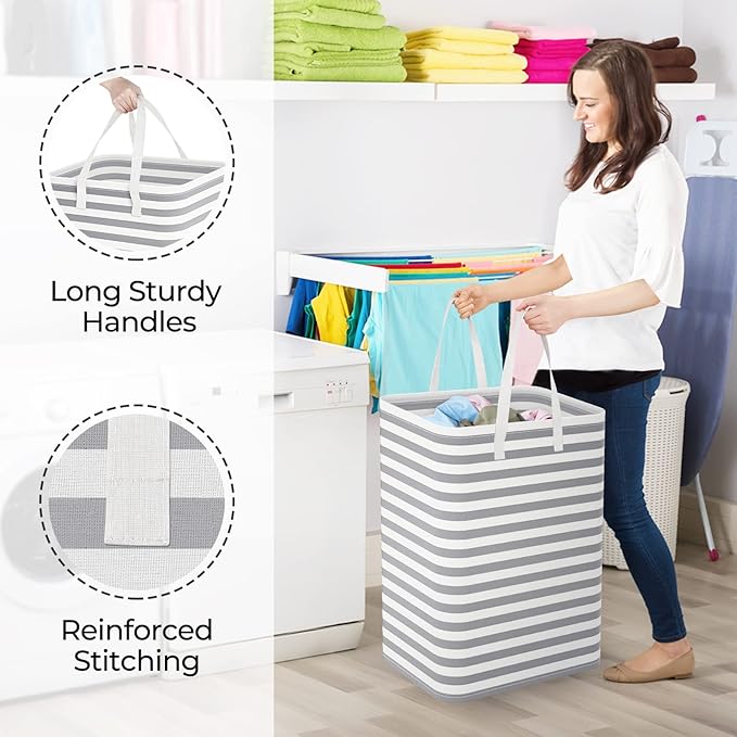 StorageRight Laundry Basket Hamper Large Collapsible Laundry Hamper - Image 4