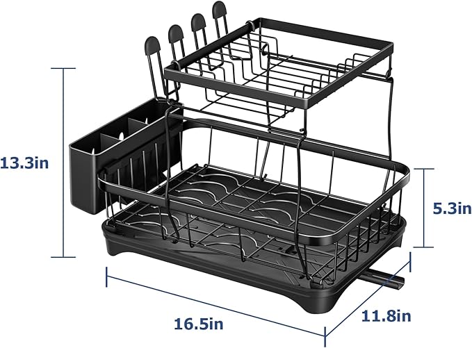 Dish Drying Rack 2-Tier Dish Racks - Image 7