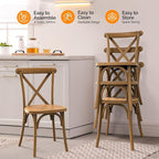 VINGLI Plastic Outdoor Dining Chairs Set of 2, Stackable Patio Dining Chairs with X Back, Waterproof Kitchen & Dining Room Chairs for Indoor-Outdoor, Capacity 400 lbs, Farmhouse Brown - Image 6