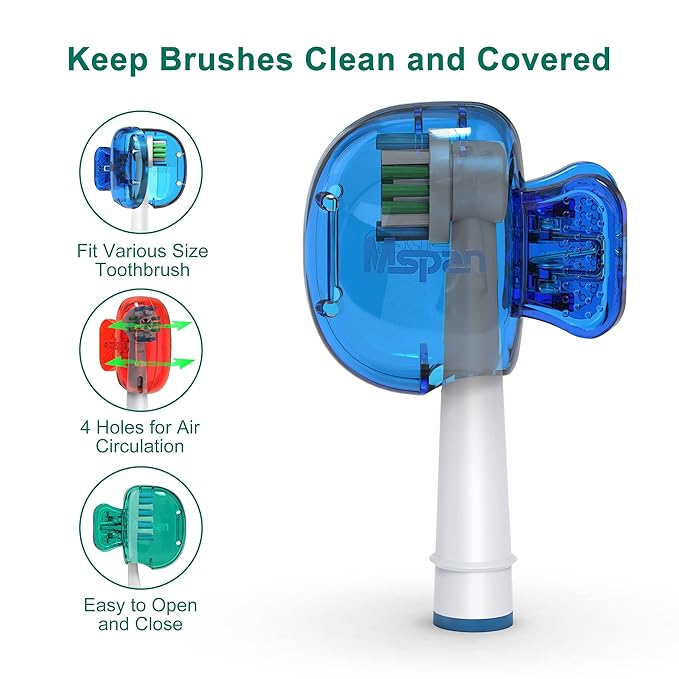 Mspan Toothbrush Head Cover Cap: Tooth Brush Protector Cute Plastic Clip Pod - Image 3