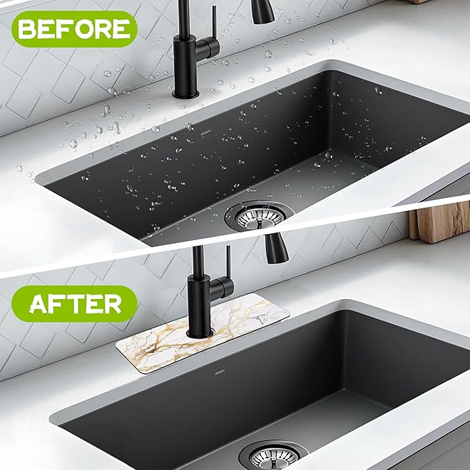 Kitchen Sink Splash Guard Faucet Mat Super Absorbent Fast Drying Mat Guard - Image 6