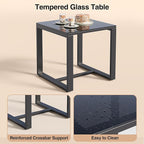 3 Pieces Patio Furniture Set Rocking Bistro Set, Outdoor Patio Furniture Set with Coffee Table for Garden Balcony Backyard Poolside (Black Cushion) - Image 5