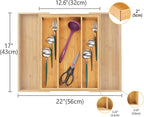Utoplike Bamboo Expandable Kitchen Drawer Organizer, Adjustable Utensil Holder - Image 3