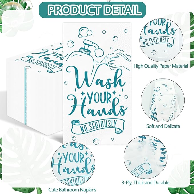 100 Pcs Disposable Hand Towels for Bathroom Paper Towels for Guests 3 Ply Wash - Image 3