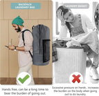 Laundry Bag Backpack with Shoulder Straps and Mesh Pocket Laundry Backpack - Image 6