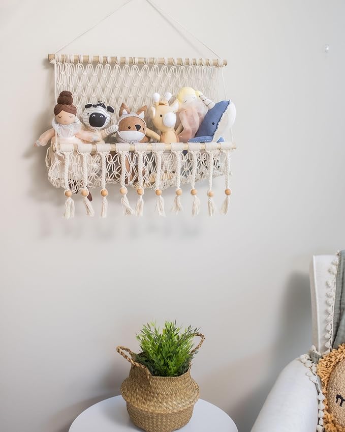Crane Baby Macrame Hanging Storage Bin - Image 2