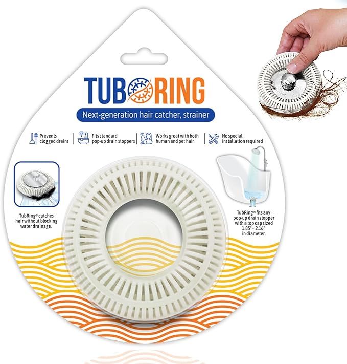 Hair Catcher for Shower Drain & Bathtub – TubRing Pop-Up Drain Protector & by TUBRINGFAMILY