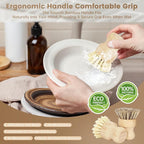 2-Pack Bamboo Dish Brush – Natural Dish Scrub Brush - Image 4