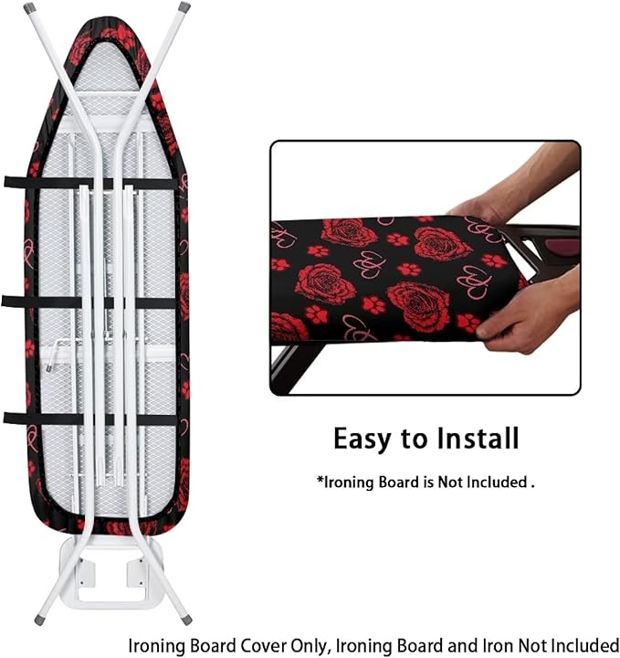 Rose Paw Ironing Board Cover and Pad, Thick Scorch Resistant Padding Heavy Duty - Image 4