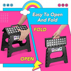Delxo Folding Step Stool,11 Inch Non-Slip Foldable Step Stools for Kids and Adults,Portable Foldable Step Stool Lightweight Small Folding Stool with Handle for Kitchen Bathroom in Black,1 Pack - Image 7