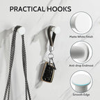 SAYAYO Modern Coat Hooks Wall Mount, Matte White Towel Hooks - Image 4