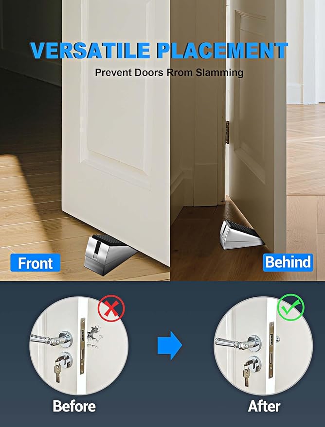 Upgrade 2-Pack Heavy Duty Door Stopper, 3 in Tall Spring Large Door Stops - Image 5
