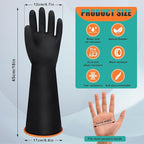 18" XL Size Latex Chemical Resistant Gloves, Reusable Heavy Duty Long Rubber - Image 2